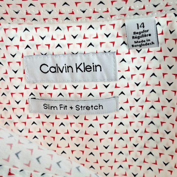 Calvin Klein Boy's Patterned Dress Shirt, sz 14 - Picture 3 of 6